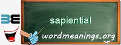 WordMeaning blackboard for sapiential